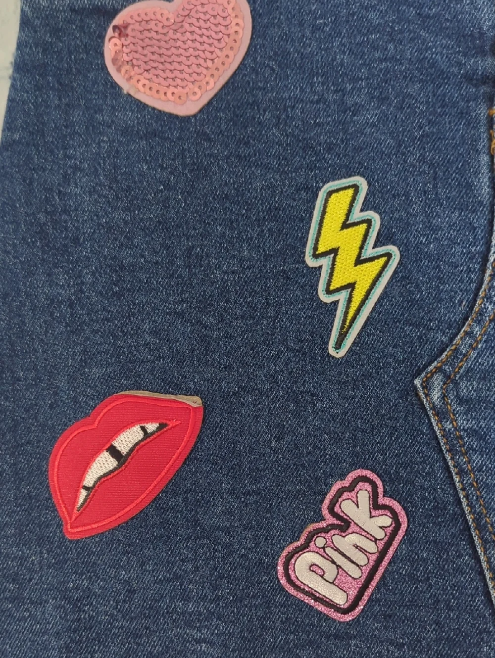 NWT GB Girls Denim Patchwork Mini Skirt - Blue Size 10